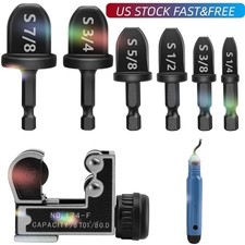 Free&Fast Copper Pipe Cutter Expander Drill Bit Tools Set Swaging Deburring Kit