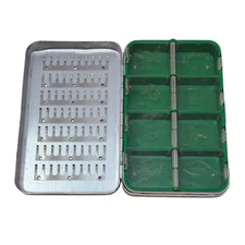Perrine Fly Box Aluminum #100 Metal Fishing Fly Flies Holder