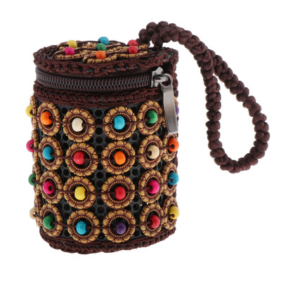 Damen Ethno Tribal Taschen Mini Gewebte Perlen Handtasche Schmuck Aufbewahrungstasche