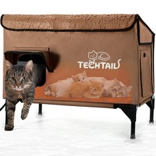 Large Heated Outdoor Cat House for Outside Winter, Insulated Weatherproof Cat...
