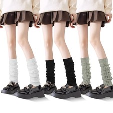 3 Pairs Leg Warmers Women 80s 90s Fashion Knit Socks Party Dance Sports
