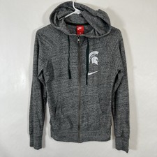 Michigan State Spartans Nike Full Zip Hoodie Womens Size XS Gray Jacket