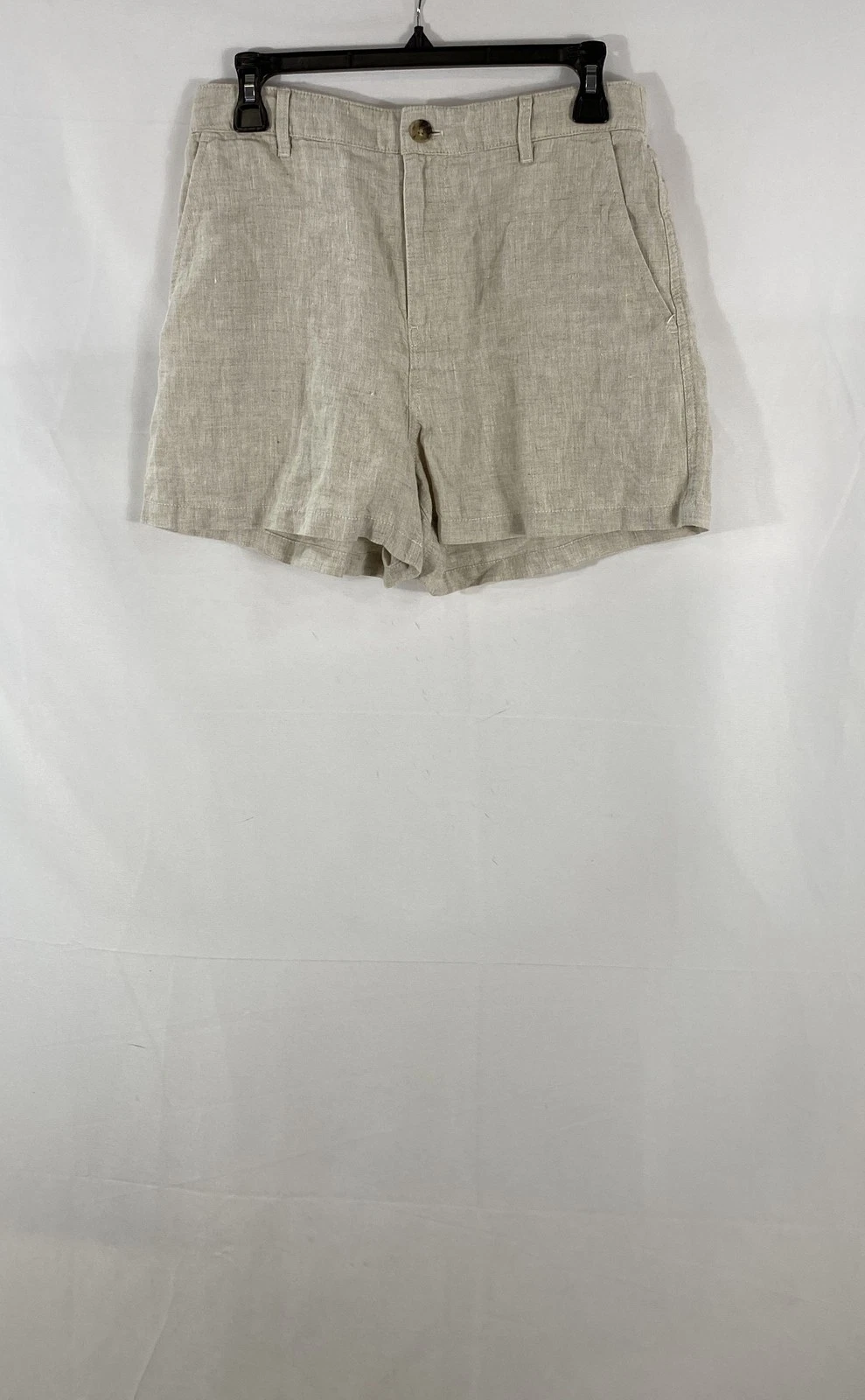 Madewell Women's Oat Tan 100% Linen High Rise Pull-On Shorts Sz 4 NWT