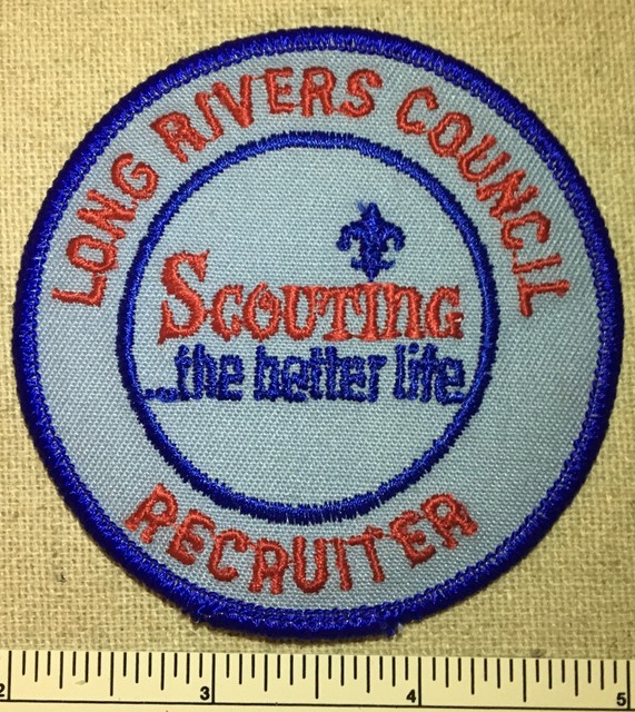 Vintage LONG RIVERS COUNCIL Boy Scout Recruiter PATCH Scouting BSA