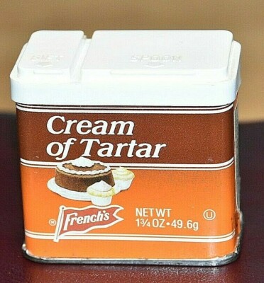 VINTAGE FRENCH'S CREAM OF TARTAR SPICE CONTAINER FULL