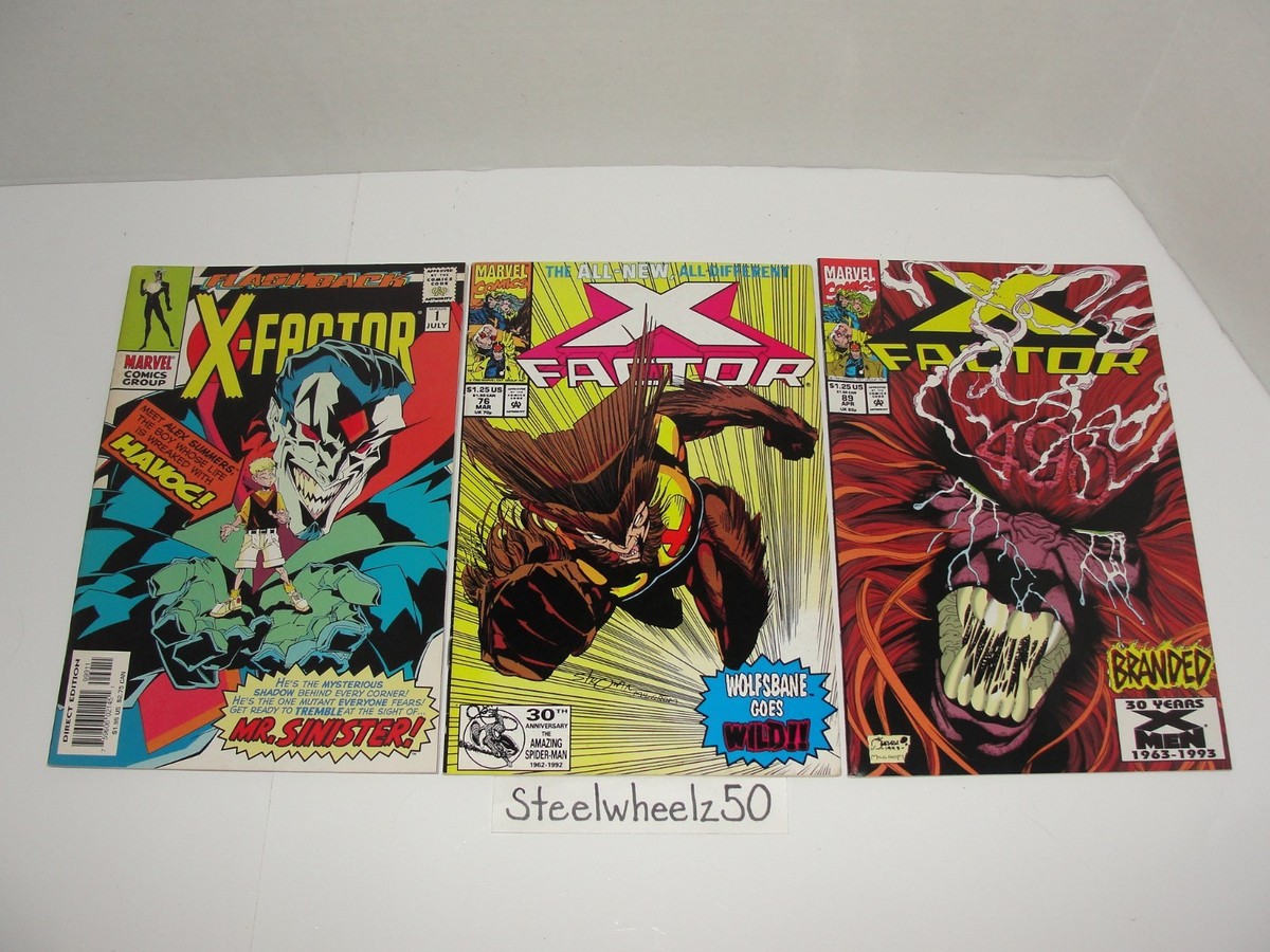 X-Factor 7 Comic Lot Marvel 1992 #76 89 93 97 98 Annual 8 Minus 1