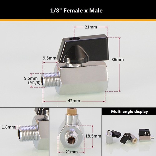 Mini Brass Ball Valve 1/8" 1/4" 3/8" 1/2" Bsp Male/Female Thread Air Compressor - Picture 10 of 17