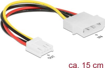 Delock Netzkabel 4 Pin Stecker 4 Pin Floppy Buchse 15cm