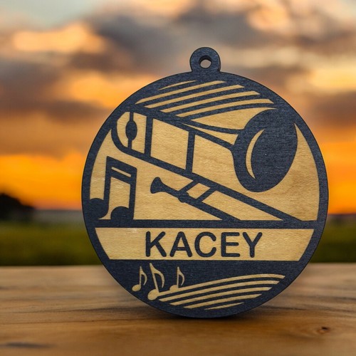 Ornament - Black - PERSONALIZED Trombone - Picture 3 of 6