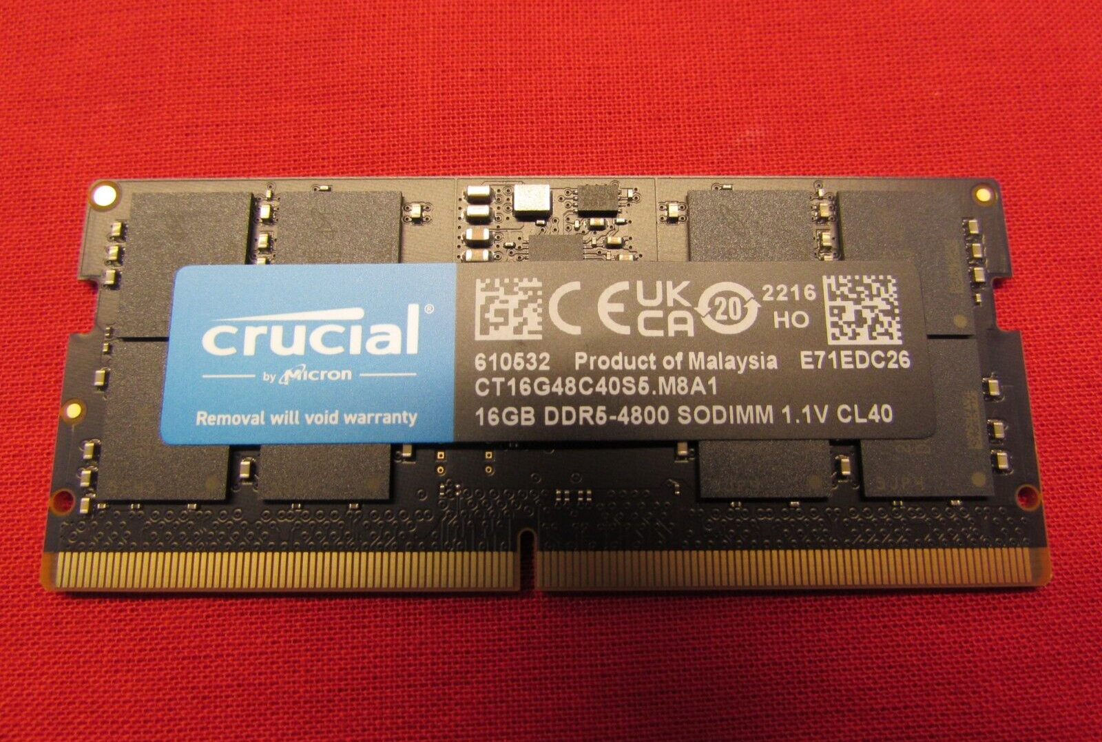 印象のデザイン CT32G48C40S5 ノート用 DDR5 SO-DIMM 262pin 32GB DDR5