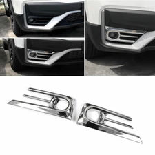 2*ABS Chrome Front Fog Light Lamp Frame Cover Trim For HONDA CR-V CRV 2020-2021
