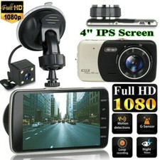 4'' Car Dash Cam Recorder HD Dual Lens Camera 1080PDVR Vehicle Video G-Sensor