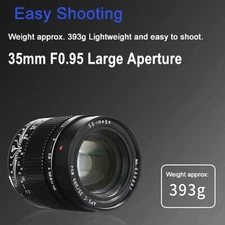 SGimage 35mm F0.95 APS-C Large Aperture Lens Manual Focus for RF/EF-M/E/FX/M43/L