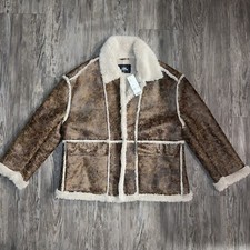 Urban Outfitters Brown Leigh NWT Faux Sherpa Leather Jacket