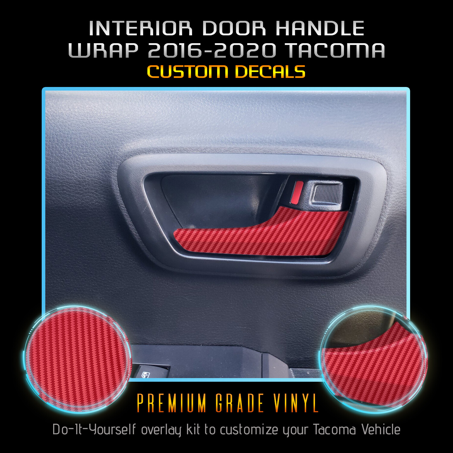 For 20162020 Interior Door Handles Vinyl Wrap Kit Matte