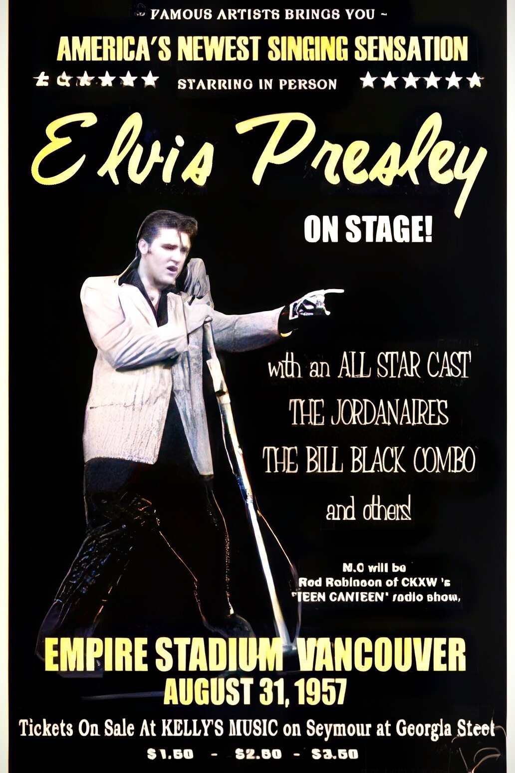 50's Era Poster Print 1957 Elvis Presley Concert 13x19