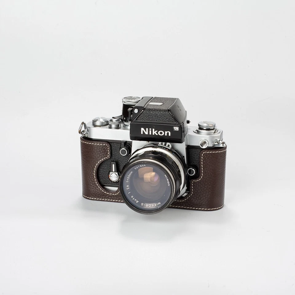Für Nikon F2 F2A F2AS F2S Echt Echt Leder Halb Kameratasche Tasche Hülle Case - Bild 3 von 4