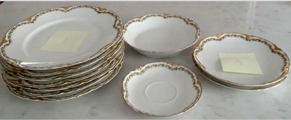 LIMOGES France HAVILAND Clover Leaf China Pieces - GOOD Condition