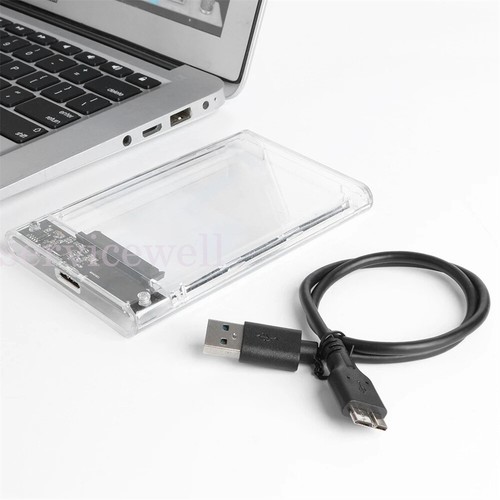 Transparent 2.5 inch USB 3.0 External Hard Drive HDD SSD Enclosure Case SATA - Picture 10 of 15