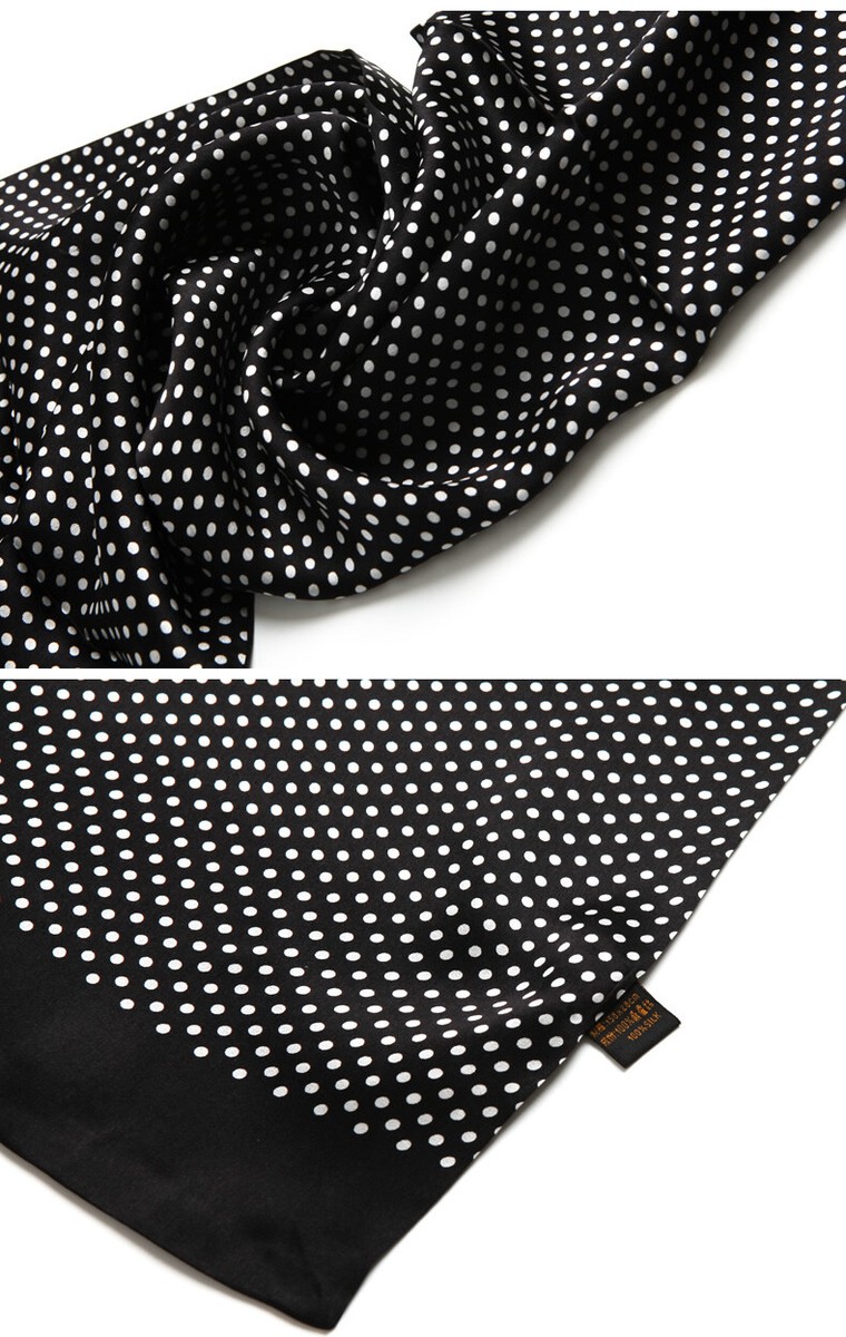 Mens Vintage 100 Silk Scarf Polka Dot Neckerchief Double