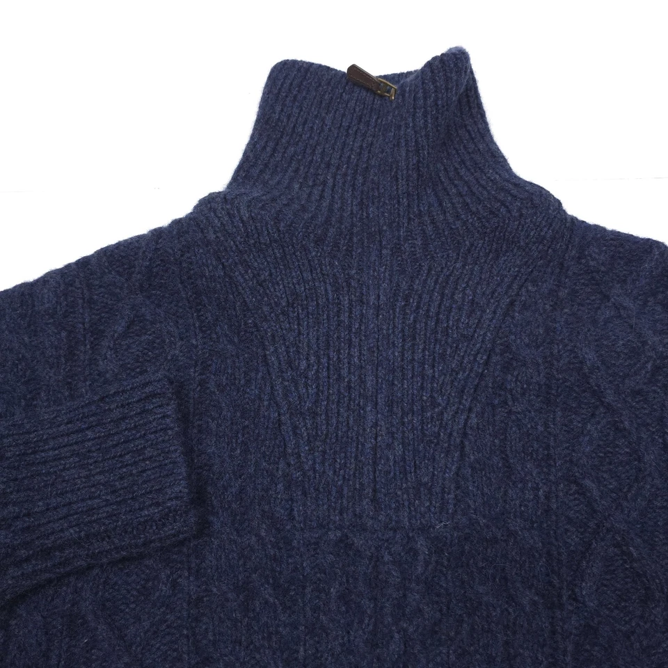 $398 Polo Ralph Lauren Aran Knit Wool Alpaca Zip Pullover Sweater Mens Large - Image 2 of 4