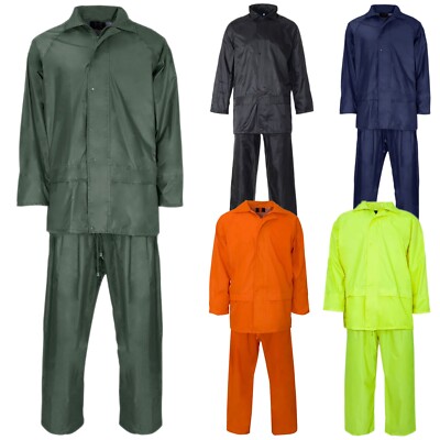DAMEN REGENANZUG DAMEN WASSERDICHT WEAR MAC SET PVC MANTEL JACKE HOSE OVERALL