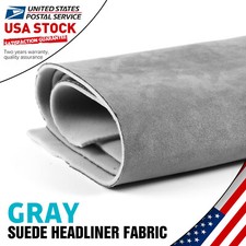 Light Gray Suede Headliner Fabrics Foam Backed 98"x60" Ceiling Replace Material