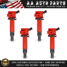 4 Red High Performance Ignition Coil Pack for Toyota Camry 2002-2011 2.4L UF333
