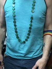 Marijuana Madi Gras Beads Dozen 420 Weed Hemp  New Orleans Green Party Supplies