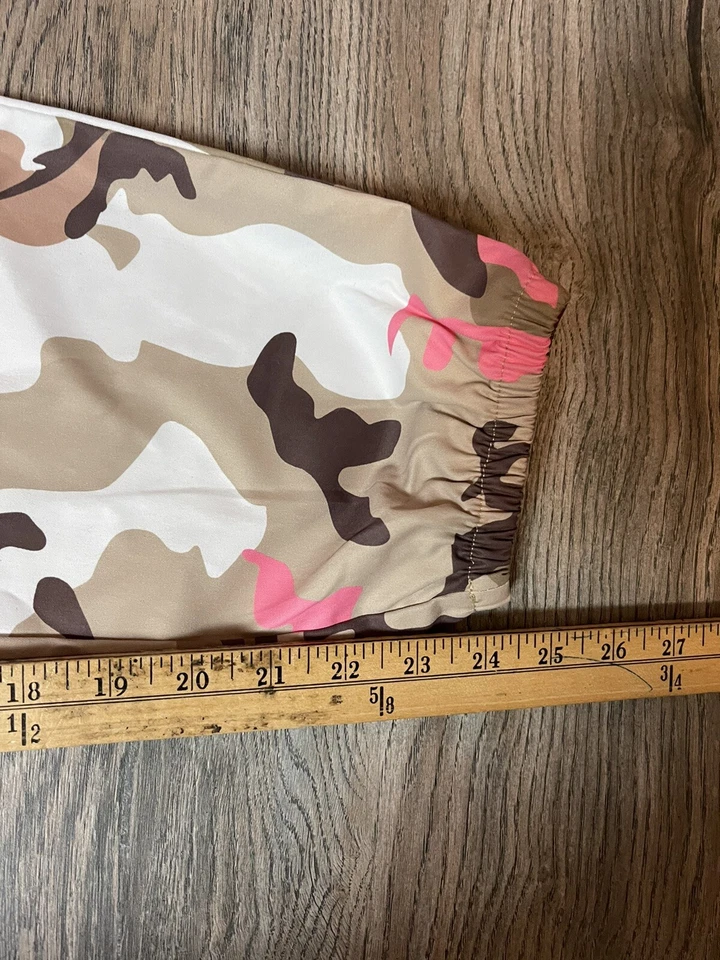 S.O PANTALONES JOGGER MUJER ROSA Y TOSTADO CAMUFLAJE CINTURA ELÁSTICA TALLA S Foto 4 de 4