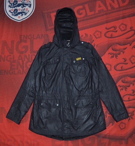 Barbour B.INTL Switch International Wax Parka Women Jacket Black Motorcycle