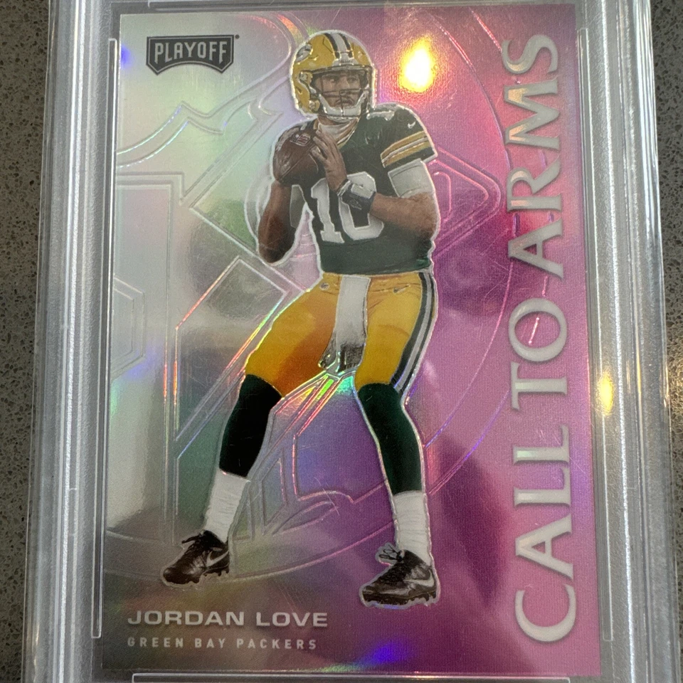 2020 Panini Playoff  JORDAN LOVE Call To Arms Red PSA 10 - Image 4 of 4