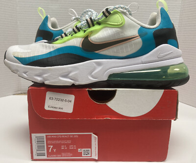 NIKE AIR MAX 270 REACT GS SPECIAL Size 7Y RUNNING AQUA