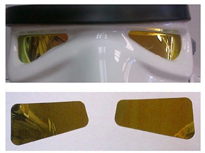 Spiegelfilm Objektive in Farbe GOLD für Star Wars Stormtrooper Kostüm Helme