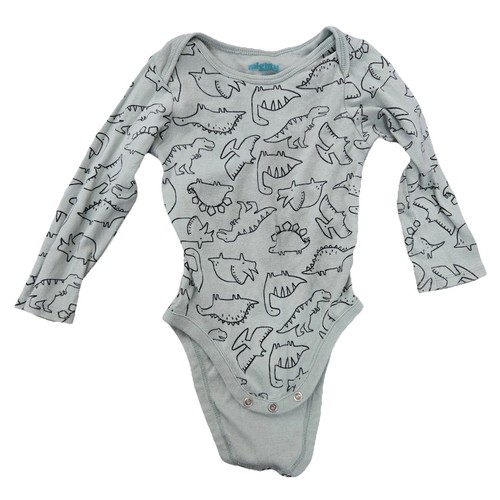Mighty Goods Baby Einteiler Dinosaurier grün Langarm Größe 12 Monate Jungen