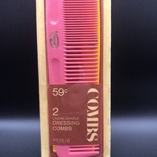 Vtg 1975 Goody Unbreakable Dressing Hair Combs 2 pack 125/6 Pink Yellow New NIP