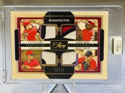  DYLAN CREWS/JAMES WOOD/SEAVER KING/BRADY HOUSE 2025 Panini Quad Patch SP /10 