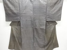 7759401: JAPANESE KIMONO / ANTIQUE MENS KIMONO ENSEMBLE / TSUMUGI / WOVEN ABSTRA