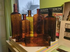 6 Absolutely Awesome Amber Antique Medicine Bottles