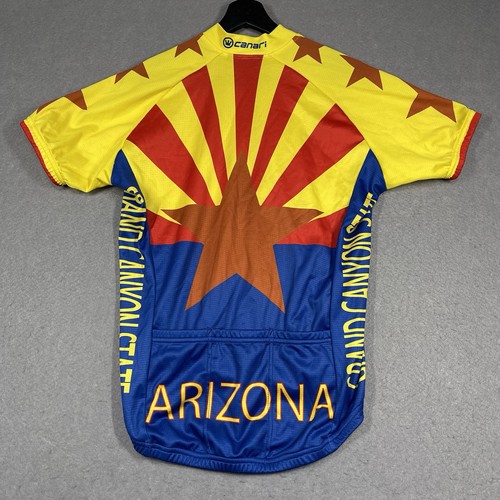 Arizona Cycling Jersey Mens Medium Canari Grand Canyon State Flag Colors 1/2 Zip - Picture 5 of 11