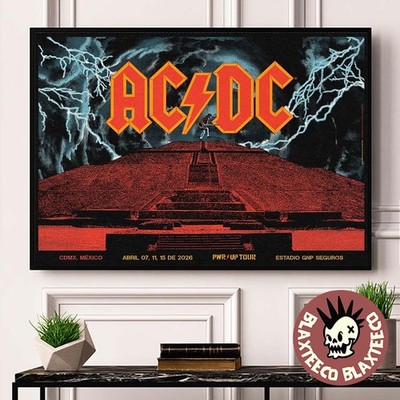 ACDC CDMX Mexico Estadio GNP Seguros April 7 11 15 2026 Poster Unframed