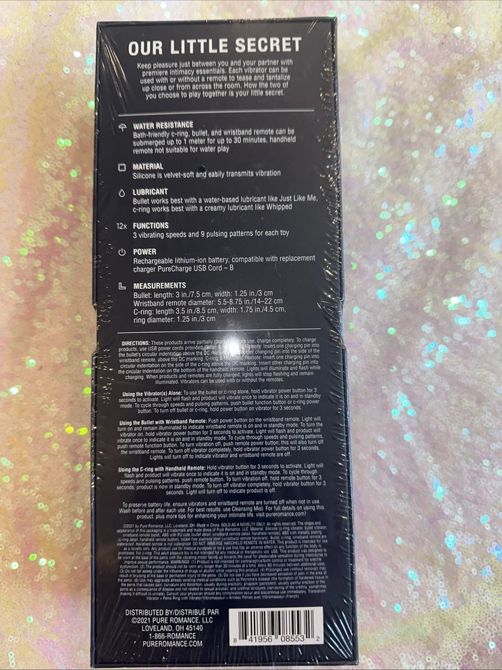 Juego de vibrador de control remoto de juguete Pure Romance Our Little Secret para parejas Foto 2 de 2