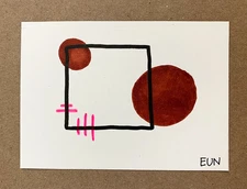 ACEO Original Artwork by EUN - Abstract Contemporary Art, Signed, Collectible