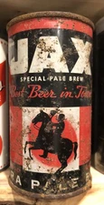 Jax Flat Top Beer Can With Arm Horse New Orleans LA