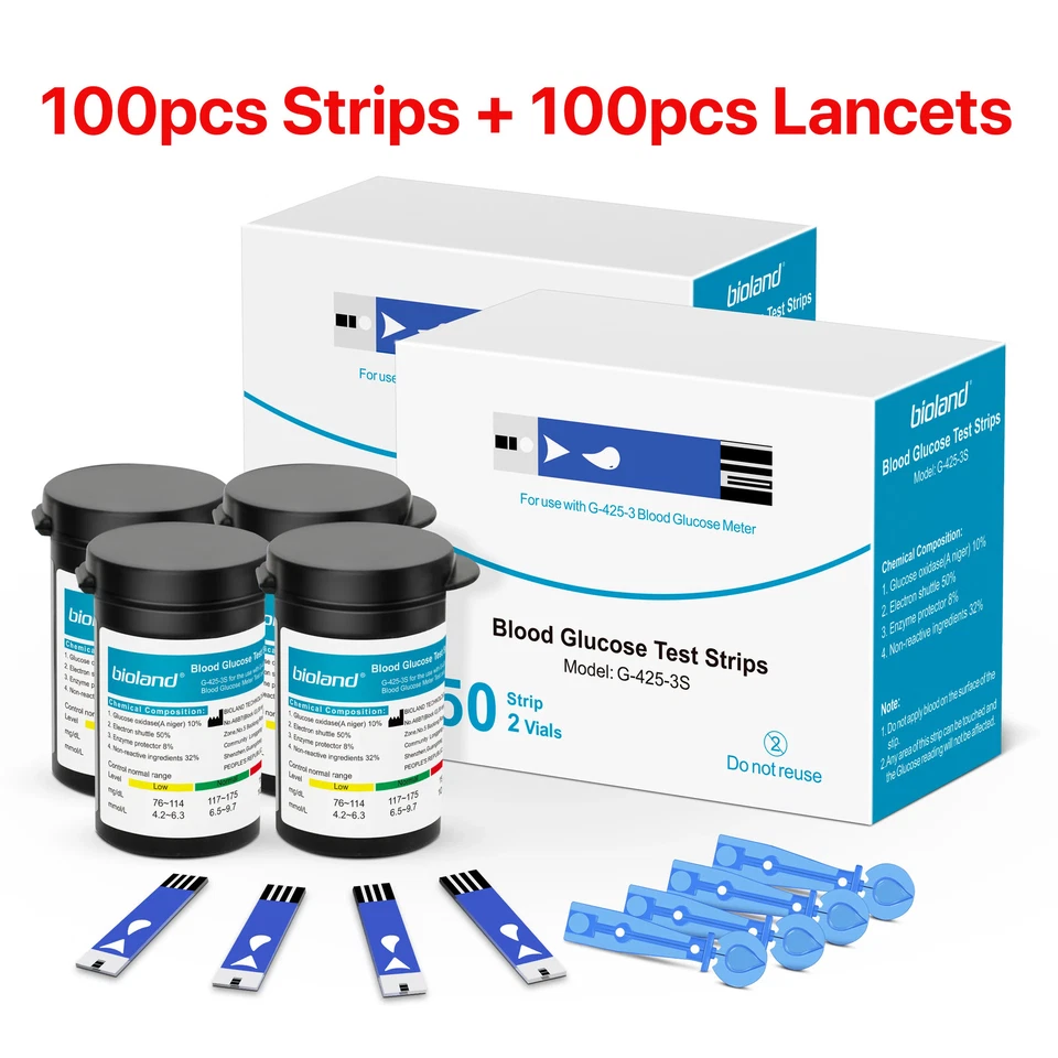 Bioland Glucose Test Strips - G-425-2/3 Strips 50-500pcs Lancet Strips NO Meter - Image 3 of 4
