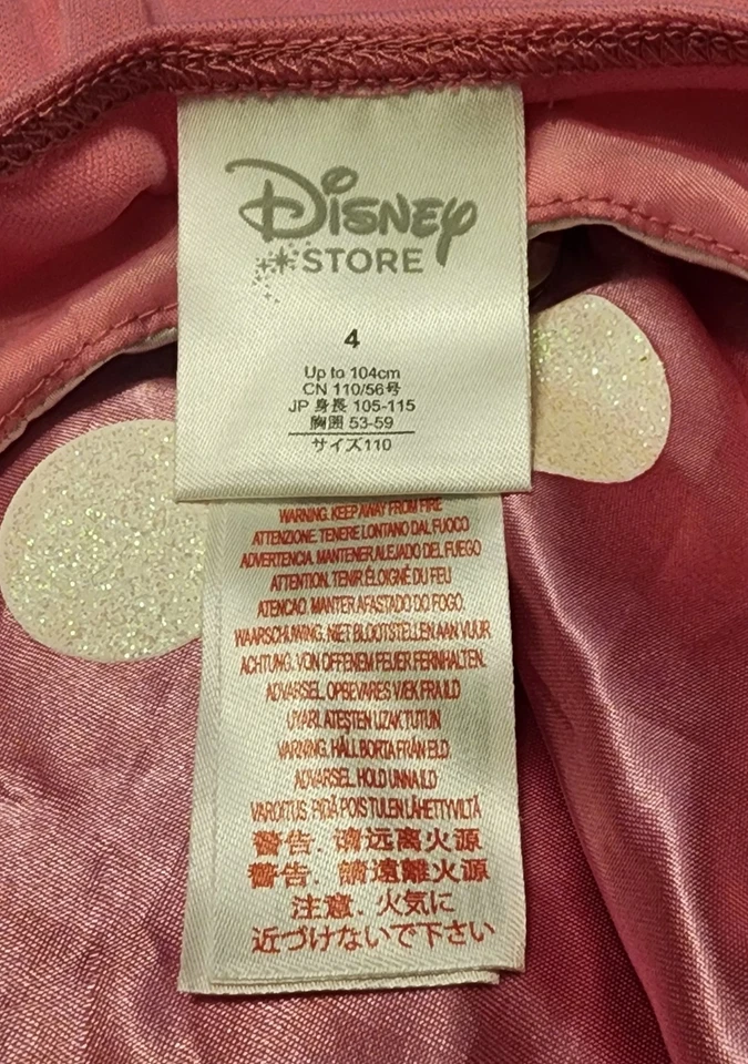Disney Store Rosa Minnie Mouse Lentejuelas Disfraz Vestido Niño Talla XS 4 Vestir Nuevo Foto 3 de 4