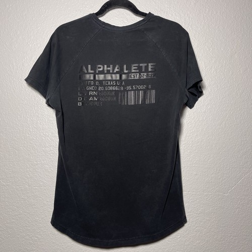 Camisa Alphalete Negra Medio Rendimiento Calce Logo Manga Corta Camisa Redonda Para Hombre - Imagen 4 de 4