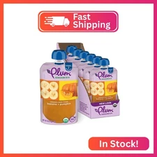 Plum Organics Stage 2, Organic Baby Food, Banana and Pumpkin, 4 Ounce Pouch (Pac