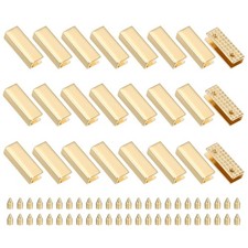 24Pcs Metal Belt Buckle End Tips with Screws, 0.28" Light Gold Alloy Belt Tip