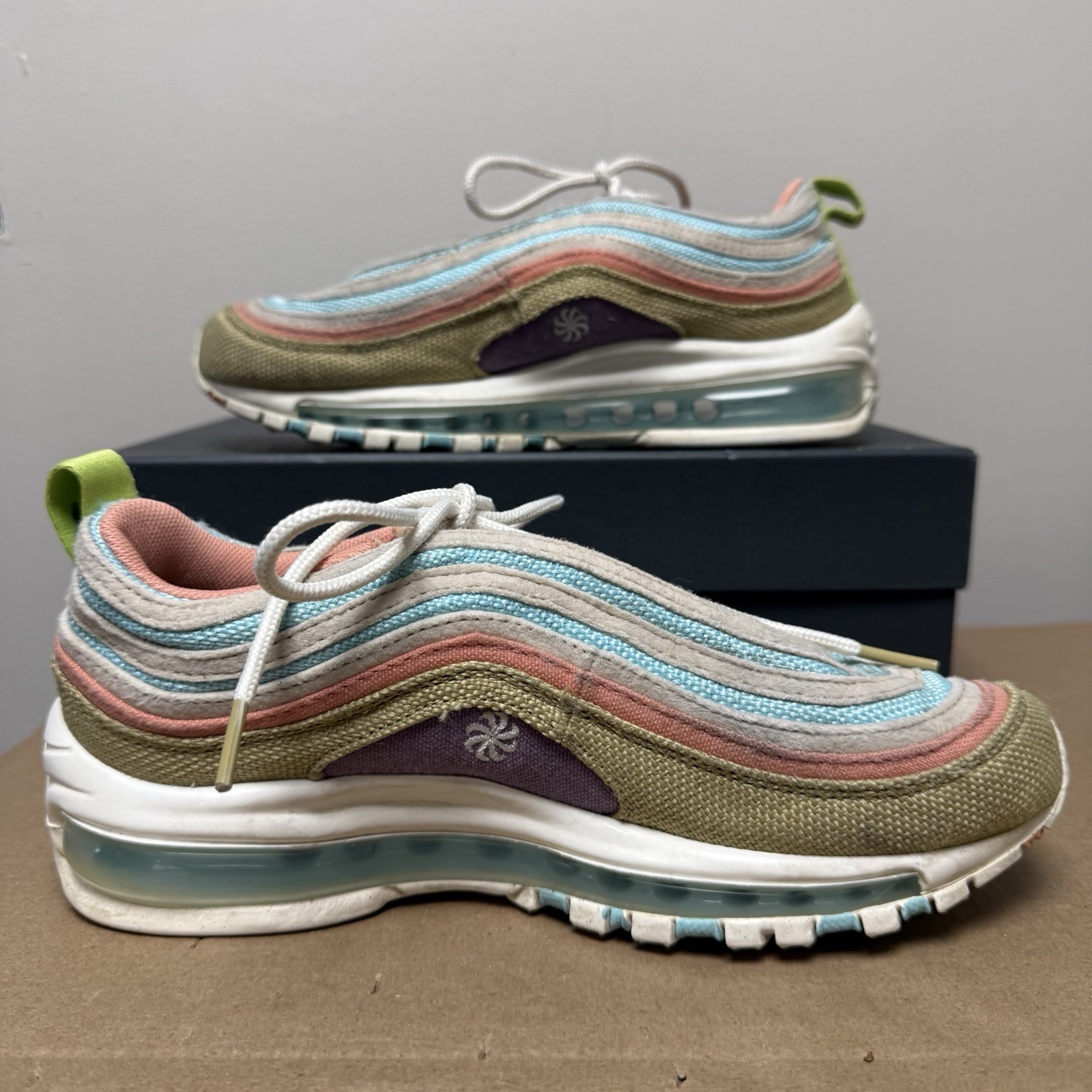 Nike Air Max 97 SE GS Sun Club Copa Sail Wheat Grass DQ4126-400 6Y 38.5